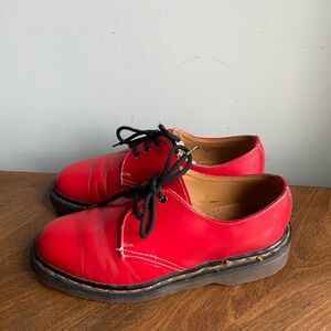 Dr. Martens Bold Red Ladies Oxfords